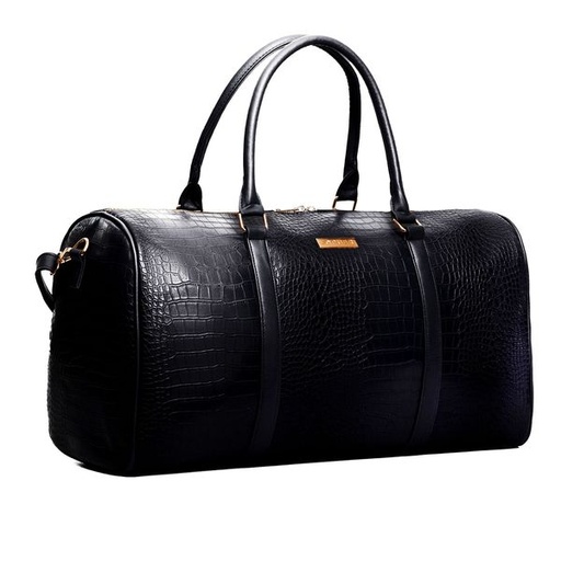 [6286] Handbag Ava Croc Weekender Black