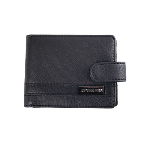 [10951] Mens Wallet Connor With Tab And Coin Pocket Black