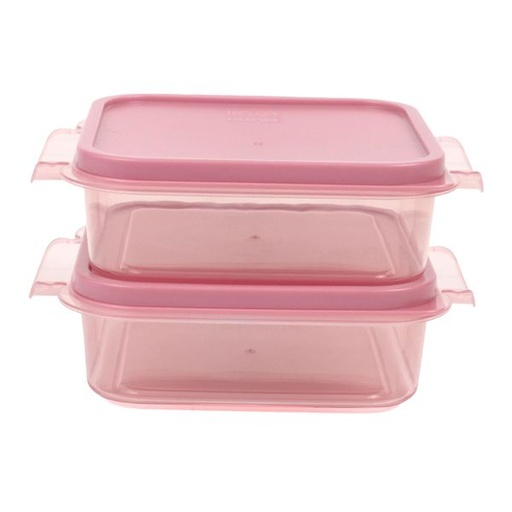 [8451] Dusty Pink 1.5lt x2 Lunch Box Medium