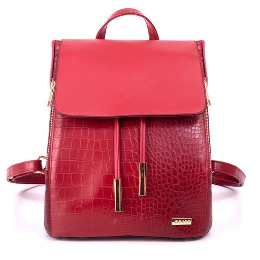 [6931] Handbag Ava Croc Backpack Red