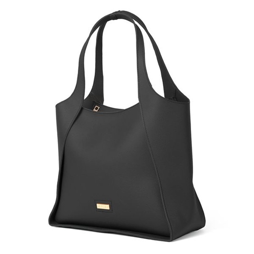 [10738] Handbag Keshia Panel Shoulder Bag Black