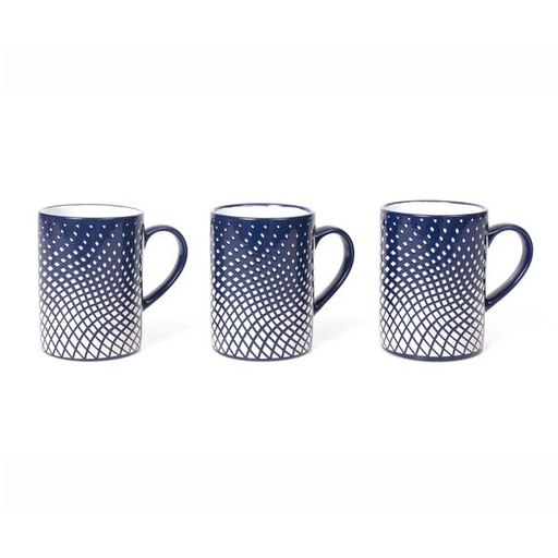 [6905] Illusion Navy Mugs 3pc