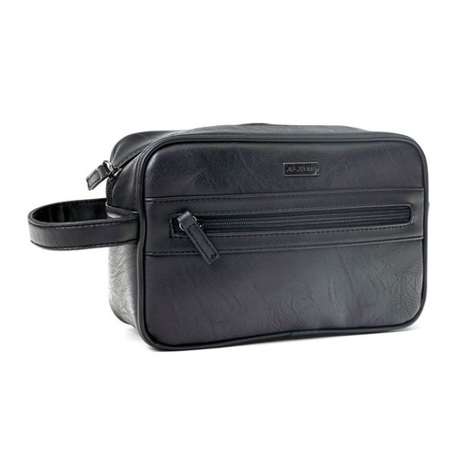 [10343] Mens Toiletry Bag Connor Pu Black
