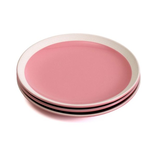 [10833] Rosey Pink Bread Plate 3pc