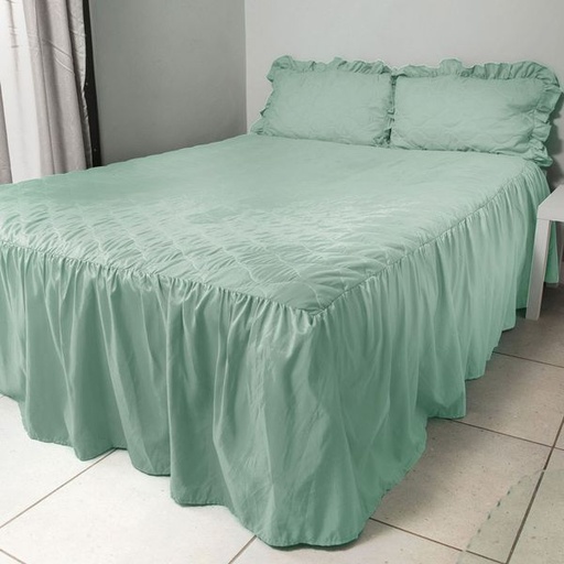 [2420] Bedspread Pastel Green Double Set