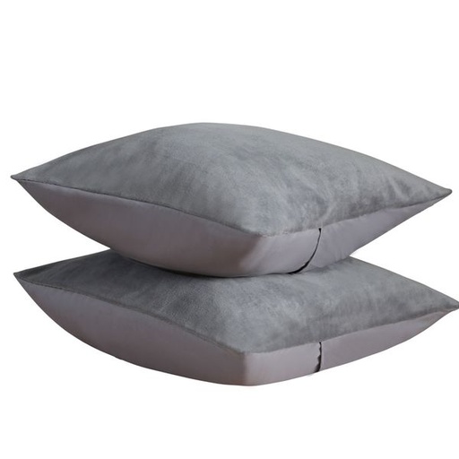 [6202] Blavet Grey Conti Pillowcases 2pc