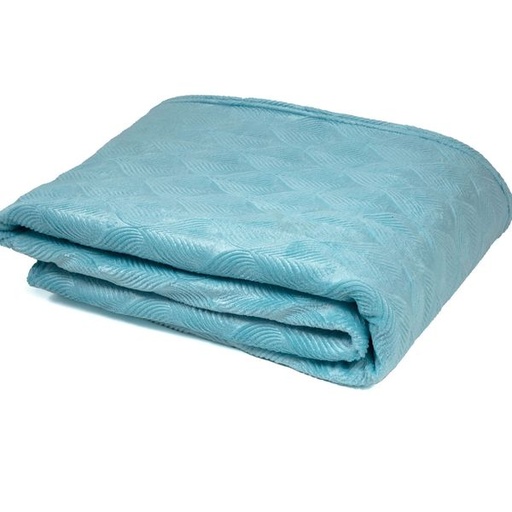 [8768] Embossed Feather Blanket Sky Blue