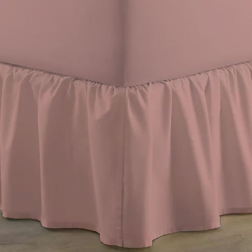 [1322] Light Pink Double Fitted Sheet & N/Frill in One