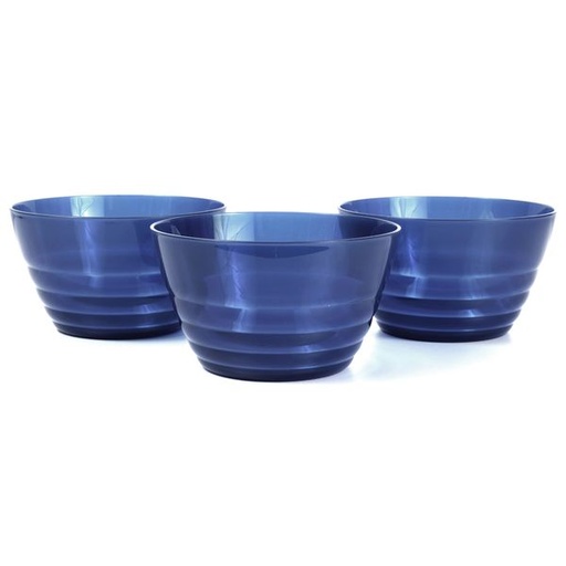 [7418] Picnic Marina Blue Dessert Bowls 3pc