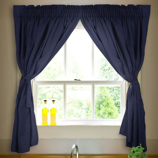 [8815] Cafe Short Curtain Navy