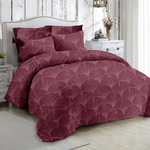 [7912] Cedar Maroon Double Duvet Set