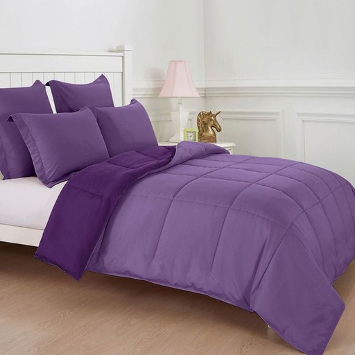 [8408] Dual Purple Super King Comforter Set
