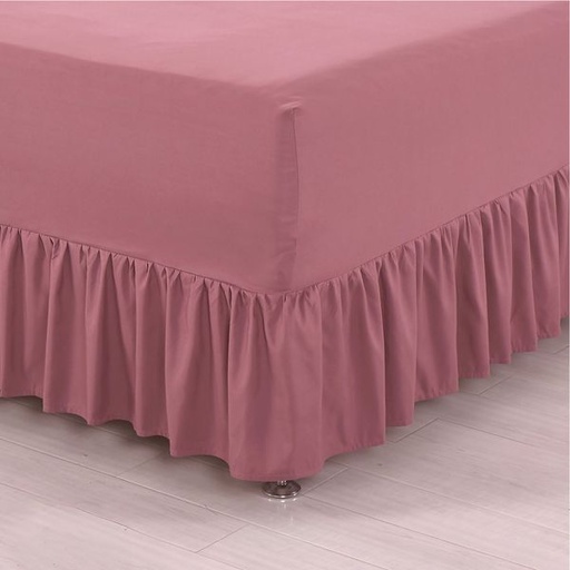 [8384] Pink King Fitted Sheet & N/Frill in One