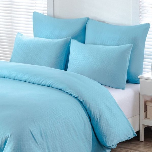 [10205] Trellis Embossed Light Blue Conti Pillowcases 2pc