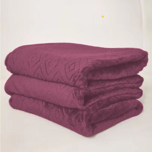 [16143] Embossed Quadro Blanket Purple