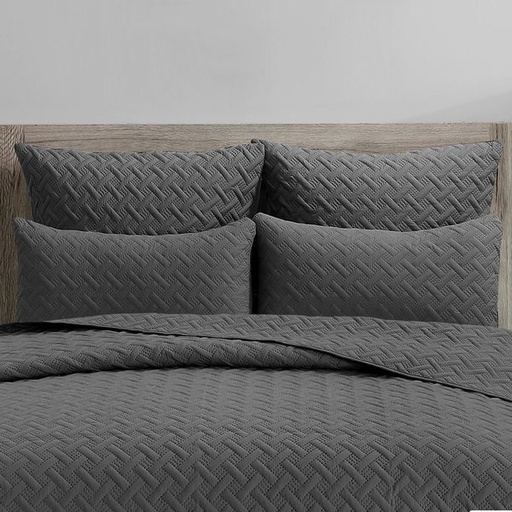 [7900] Infinity Grey Conti Pillowcases 2pc