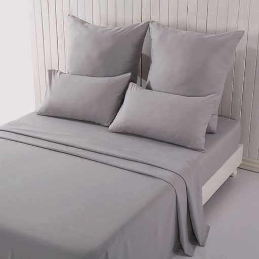 [4169] Light Grey Queen Flat Sheet