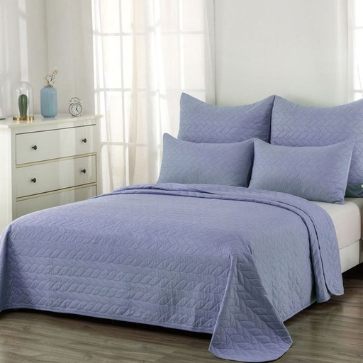 [8501] Willow Pastel Purple Queen Quilt Set