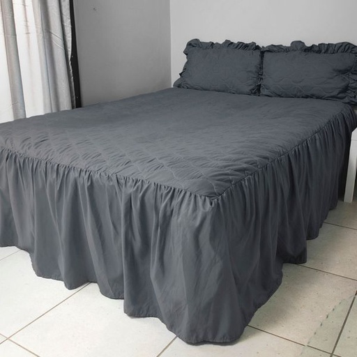 [13012] Bedspread Charcoal Double Set