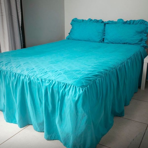 [2460] Bedspread Turquoise Queen Set