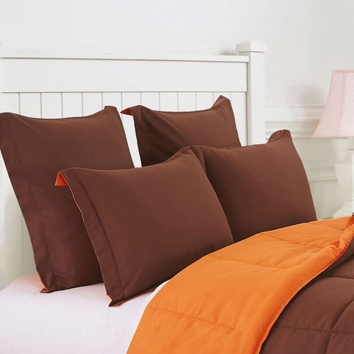 [4751] Brown & Orange Pillowcases 2pc