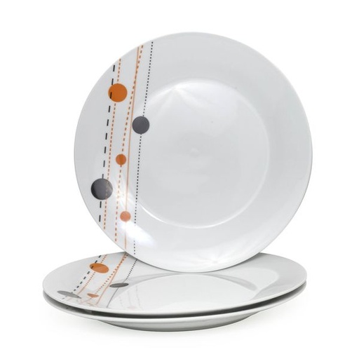 [2629] Dot & Line Dinner Plates 3pc