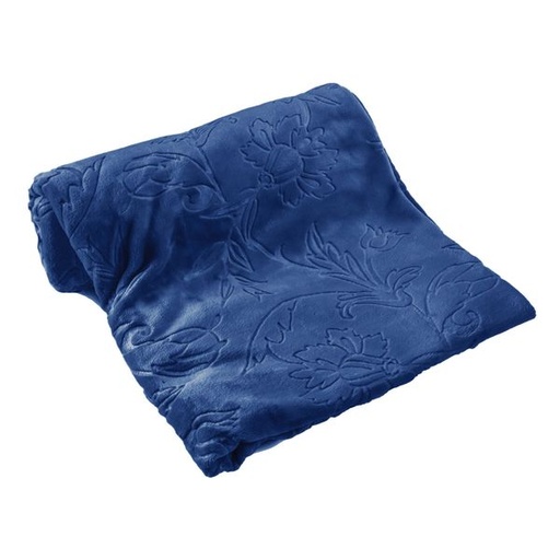 [1345] Embossed Meadow Blanket Navy