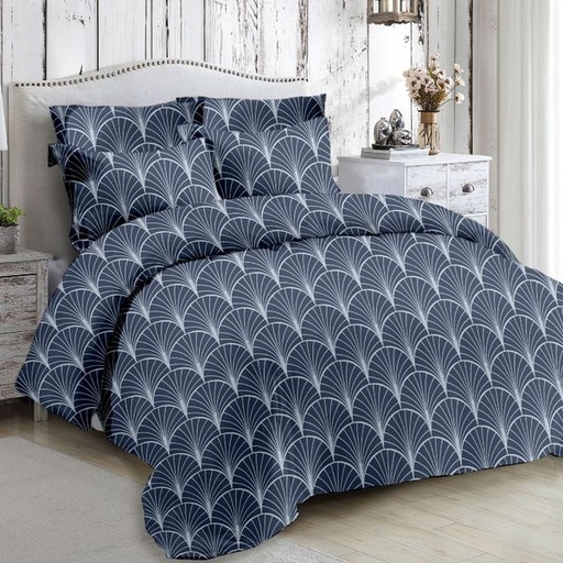 [7918] Nobel Blue Queen Duvet Set