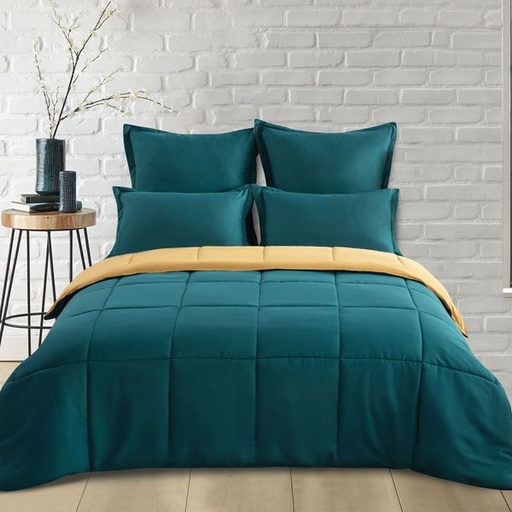 [7370] Olive & Mustard Double Comforter Set