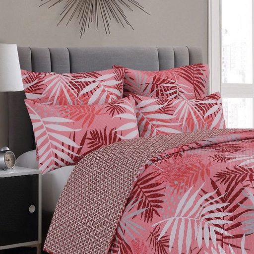 [1445] Pink Fern Conti Pillowcases 2pc