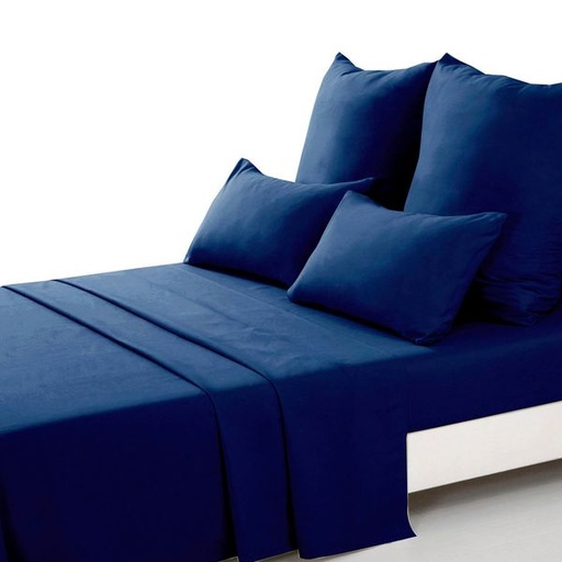 [6192] Dark Blue 3/4 Fitted Sheet