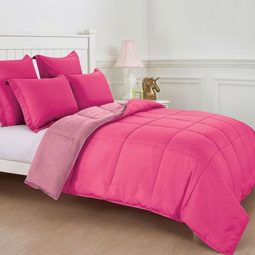 [8407] Dual Pink Super King Comforter Set