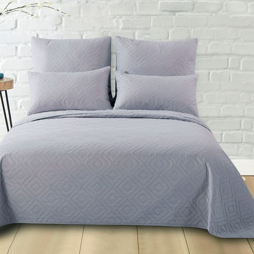 [4197] Quadro Grey Queen Quilt Set
