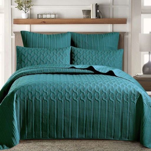 [11234] Waterfall Green Queen Quilt Set