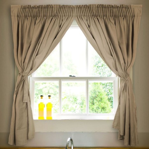 [8822] Cafe Short Curtain Taupe