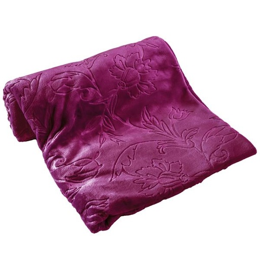 [1260] Embossed Meadow Blanket Purple