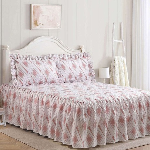 [12210] Vera Dusty Pink King Bedspread Set