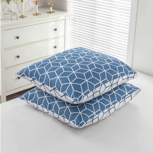 [12087] Cubic Blue Conti Pillowcases 2pc