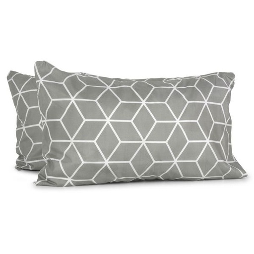 [4246] Cubic Grey Pillowcases 2pc