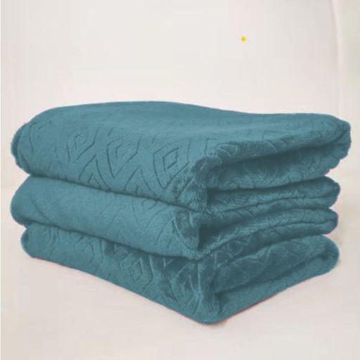 [16145] Embossed Quadro Blanket Teal