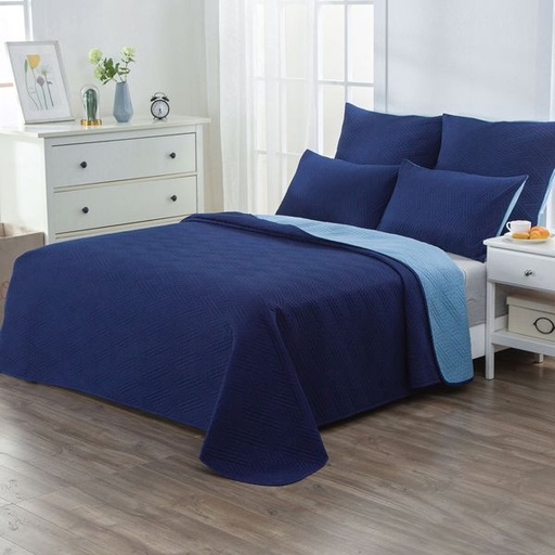 [6790] Dual Blue Queen Quilt set