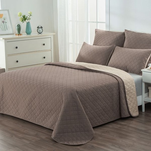 [6798] Dual Cream Queen Quilt set