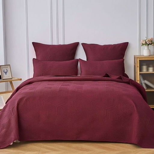 [11914] Galaxy Maroon Conti Pillowcases 2pc