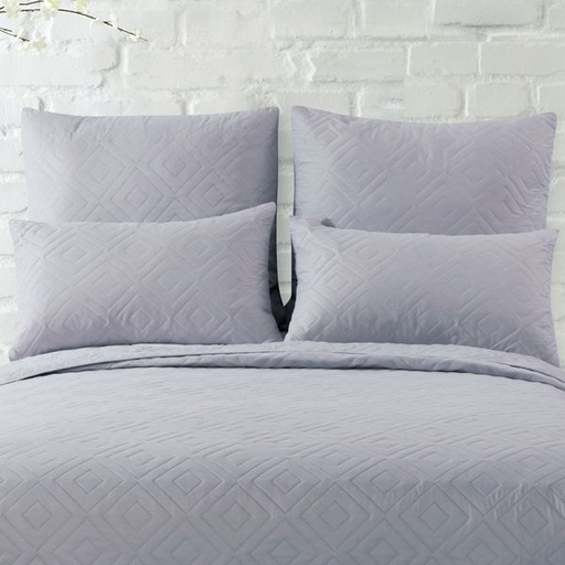 [4201] Quadro Grey Pillowcases Quilt  2pc