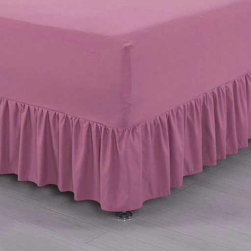 [13127] Rose Pink Double Fitted Sheet & Nightfrill in One