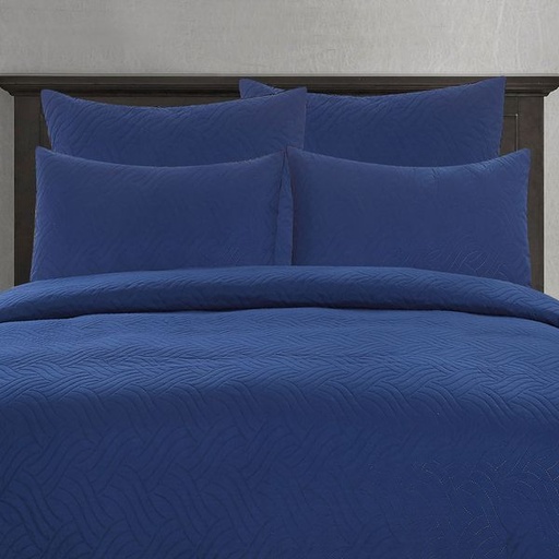 [4739] Sahara Navy Pillowcases Quilt 2pc