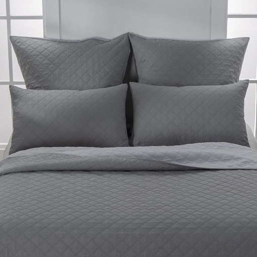 [6805] Dual Grey Conti Pillowcases Quilt 2pc