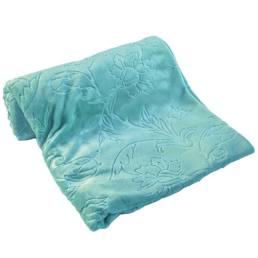 [1169] Embossed Meadow Blanket Teal