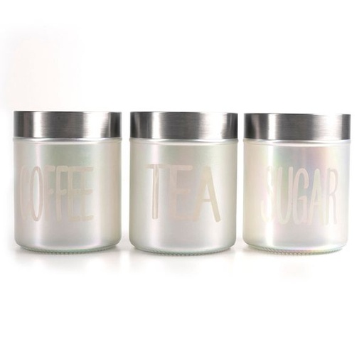 [11366] Pearl Glass Canister 3pc Set