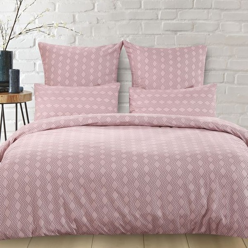 [4990] Zig Zag Pink Queen Duvet Set